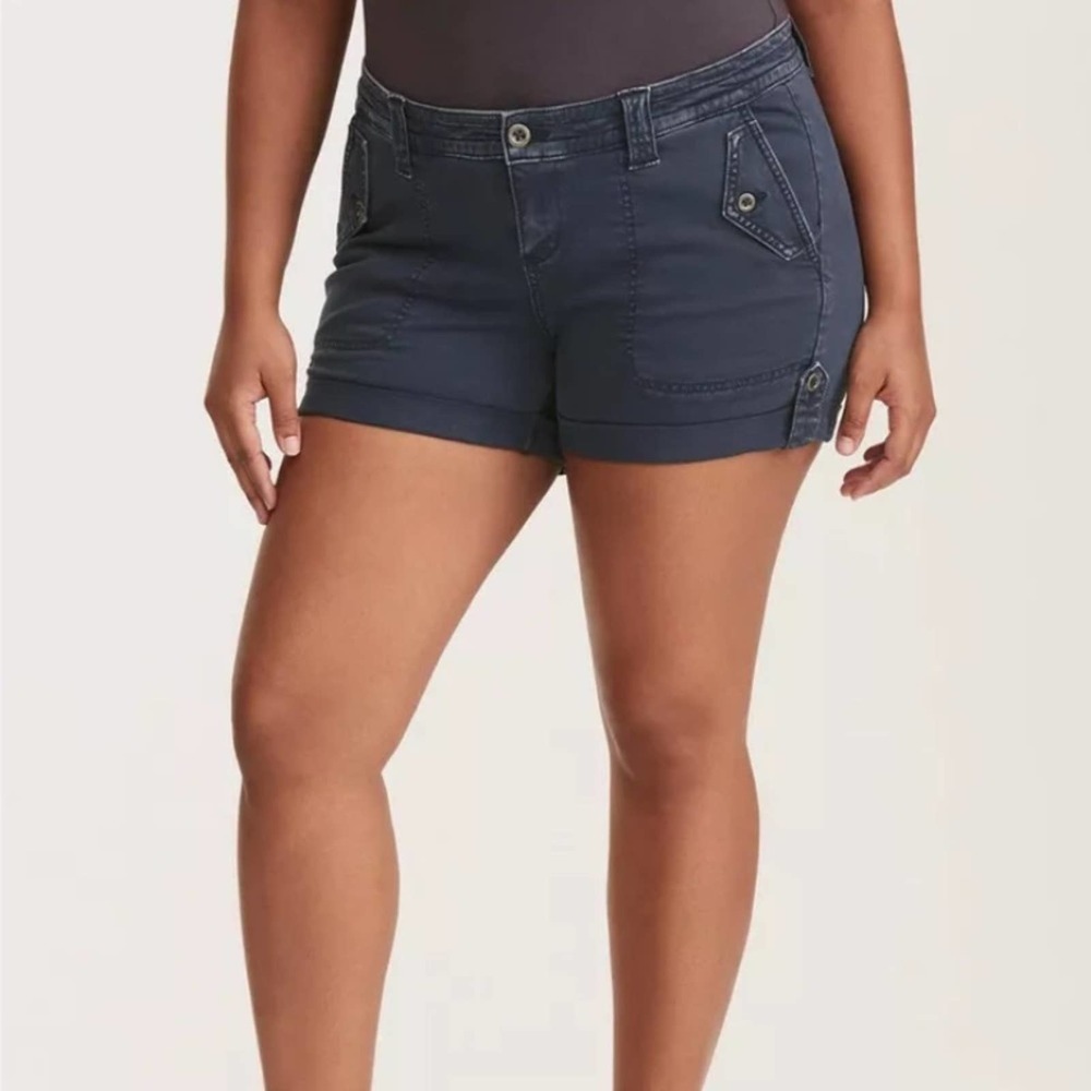 Torrid navy wash military shorts, 12